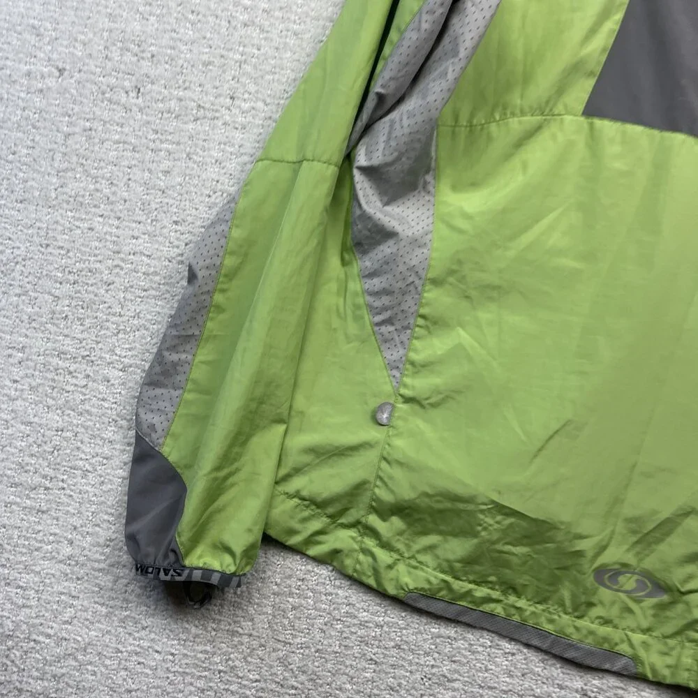 Y2K Salomon Ultralight Running Jacket Lime Green Women Sz M Hiking / Outdoor - Picture 10 of 13